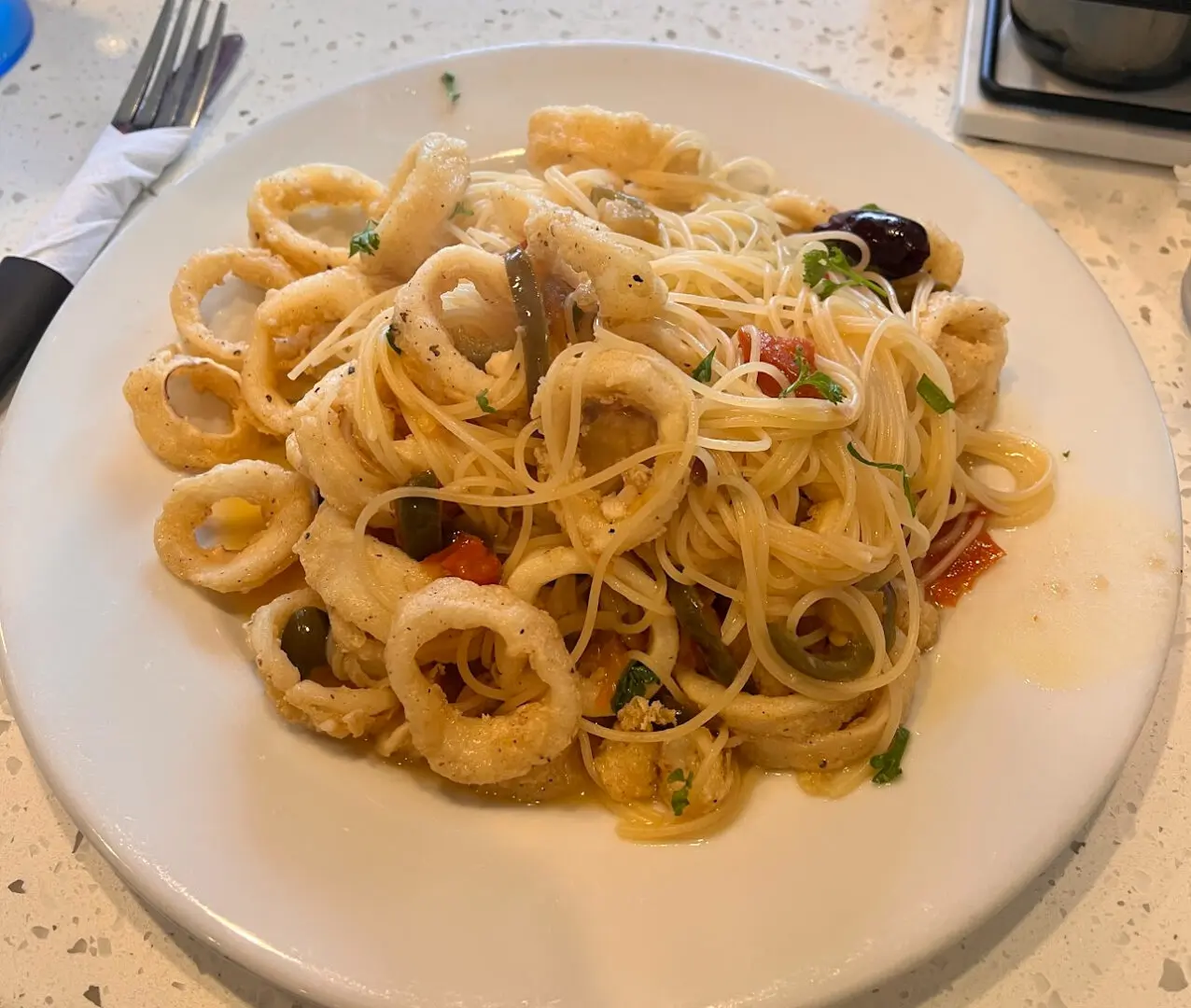 A plate of food on the table